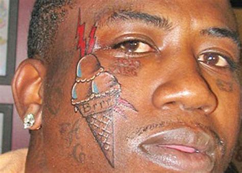 tat on face like gucci|gucci mane cone tattoo.